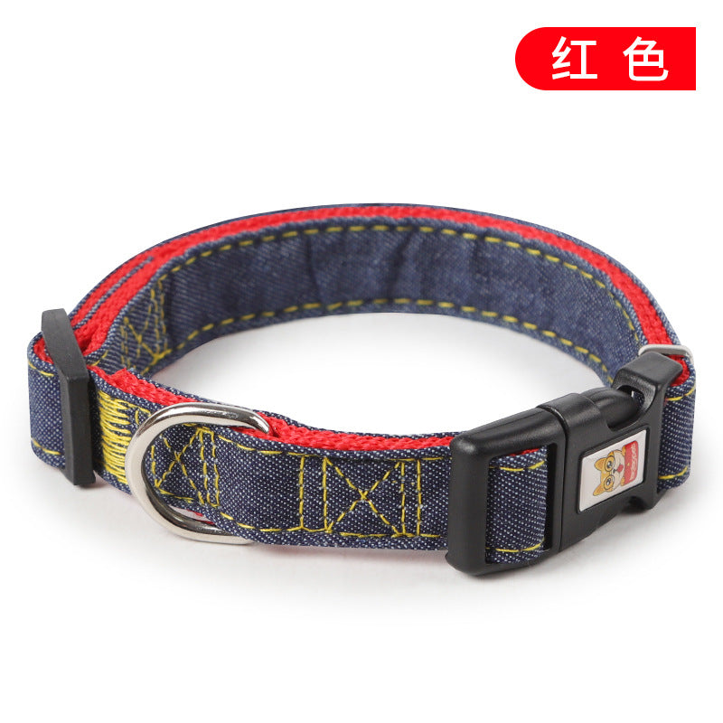 Pet Supplies Dog Leash Chest And Back Leash Dog Leash Wear-Resistant Denim Stitched Dog Leash