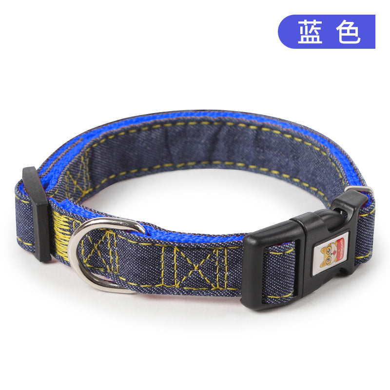 Pet Supplies Dog Leash Chest And Back Leash Dog Leash Wear-Resistant Denim Stitched Dog Leash