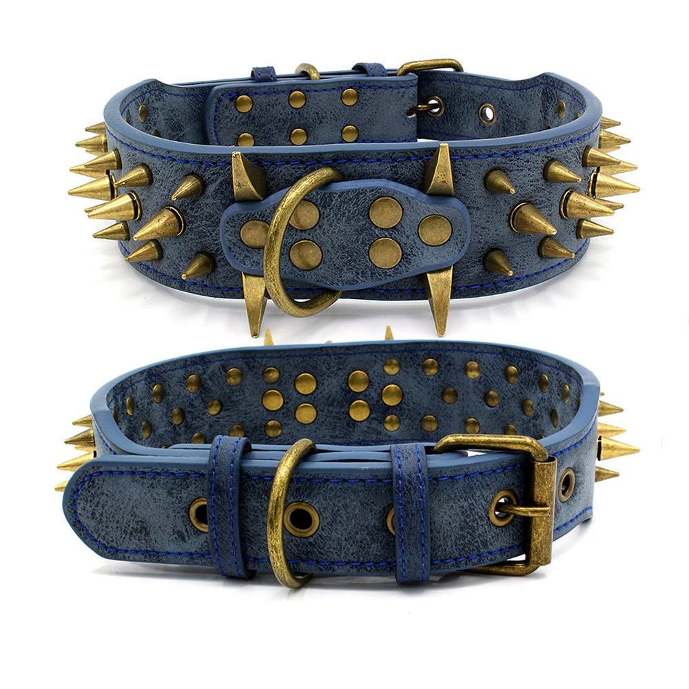 Spike Dog Collar Medium And Large Rivet Pet Collar Domineering Anti-bite Dog Collar