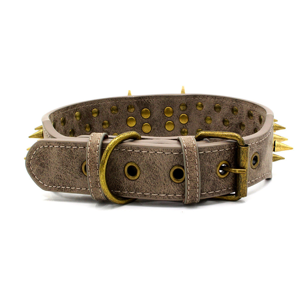 Spike Dog Collar Medium And Large Rivet Pet Collar Domineering Anti-bite Dog Collar