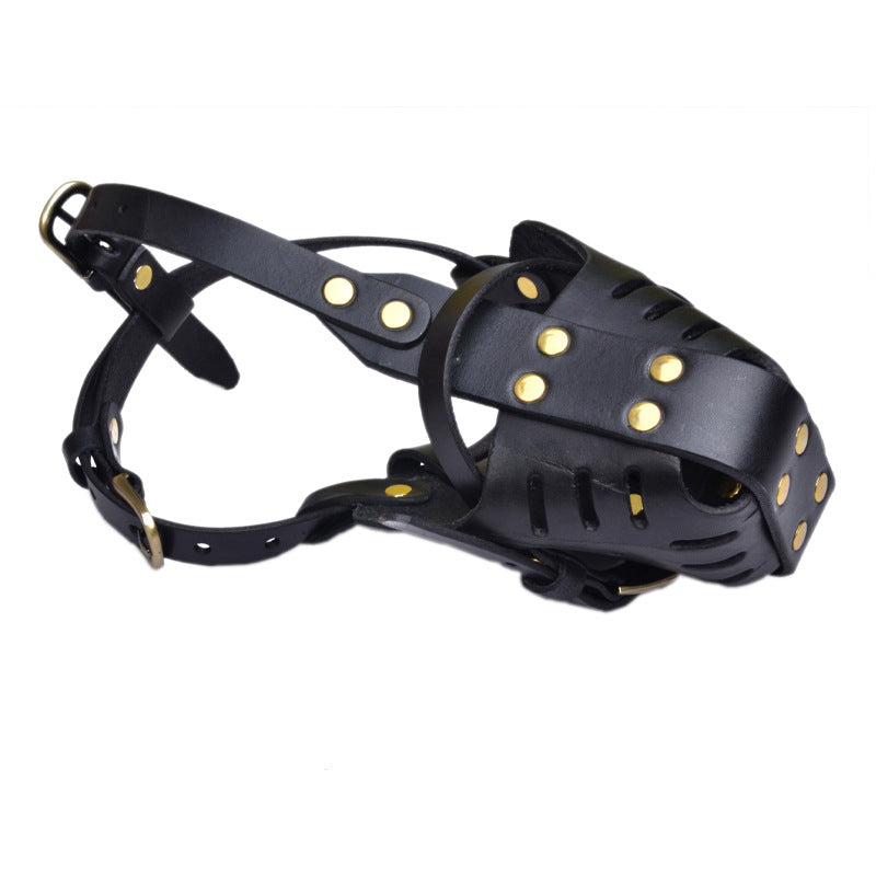 Top Layer Cowhide Horse Dog German Shepherd Impact Mouth Cage Dog Mouth Sleeve Anti-call Anti-food Dog Mask Mouth Cage