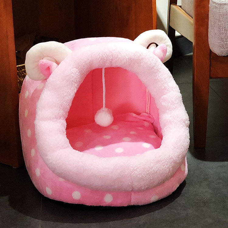 Pet Kennel, Autumn, Winter And Summer, Four Seasons Mat, Puppy Teddy Sleeping Bag, Dog Bed, Enclosed House, Removable And Washable Cat Kennel