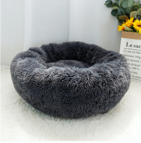 Dog Kennel Cat Kennel Dog Bed Round Long Plush Kennel Winter Hot Pet Kennel Pet Supplies Manufacturers Can Be A Generation Of Hair