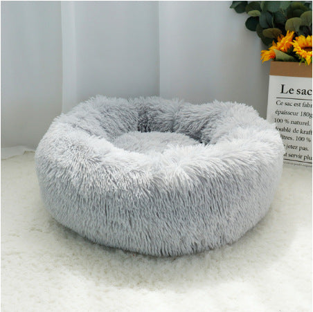 Dog Kennel Cat Kennel Dog Bed Round Long Plush Kennel Winter Hot Pet Kennel Pet Supplies Manufacturers Can Be A Generation Of Hair