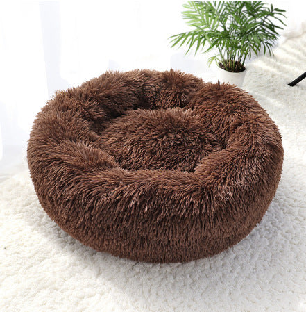 Dog Kennel Cat Kennel Dog Bed Round Long Plush Kennel Winter Hot Pet Kennel Pet Supplies Manufacturers Can Be A Generation Of Hair