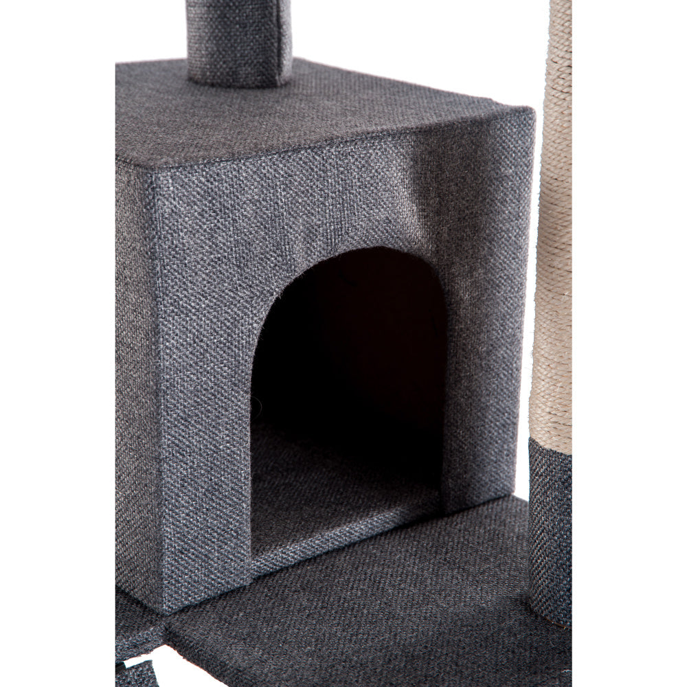 【元SKU:TX299552BAA】キャットタワー 据え置き 多頭 大型猫 おしゃれ 全高175cm 猫用品 猫タワー 高級 爪とぎ ネコハウス付き 隠れ家 多頭飼い 猫おもちゃ グレー