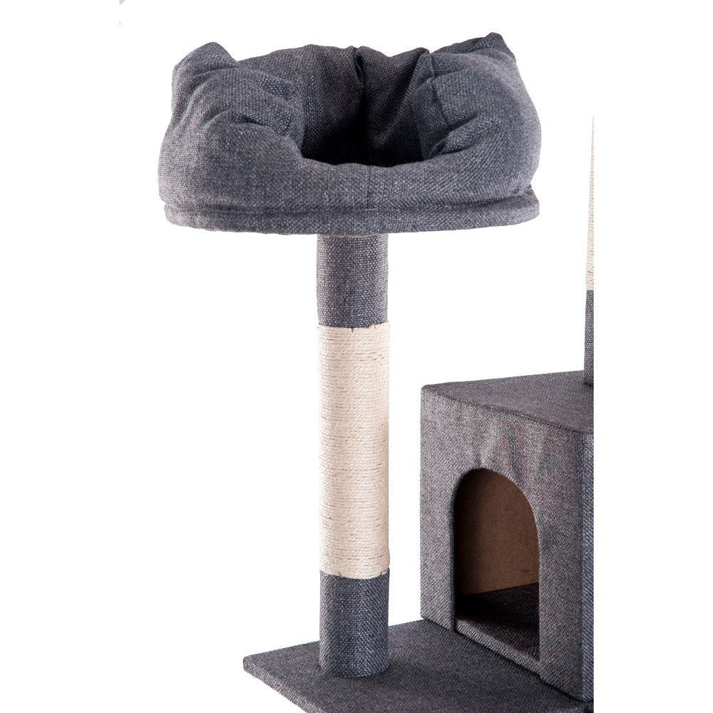 【元SKU:TX299552BAA】キャットタワー 据え置き 多頭 大型猫 おしゃれ 全高175cm 猫用品 猫タワー 高級 爪とぎ ネコハウス付き 隠れ家 多頭飼い 猫おもちゃ グレー