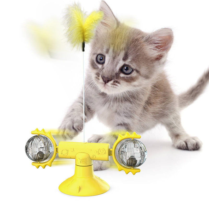 Meow Planet Turn Around Cat Toy Turntable Tease Cat Stick Pet Cat Toy