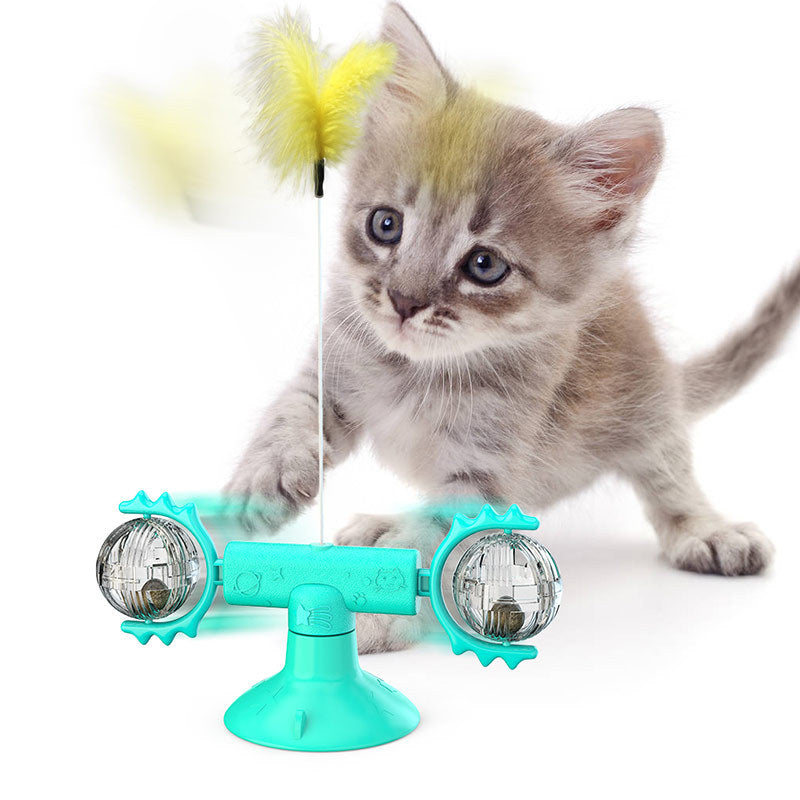 Meow Planet Turn Around Cat Toy Turntable Tease Cat Stick Pet Cat Toy