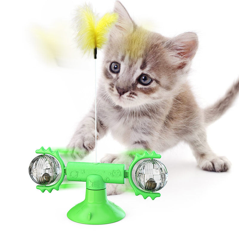Meow Planet Turn Around Cat Toy Turntable Tease Cat Stick Pet Cat Toy