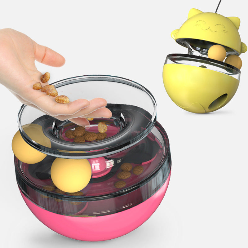 Spot Cat And Dog Track Ball Snack Toy Spilled Food Ball Tumbler Cat Funny Cat Stick