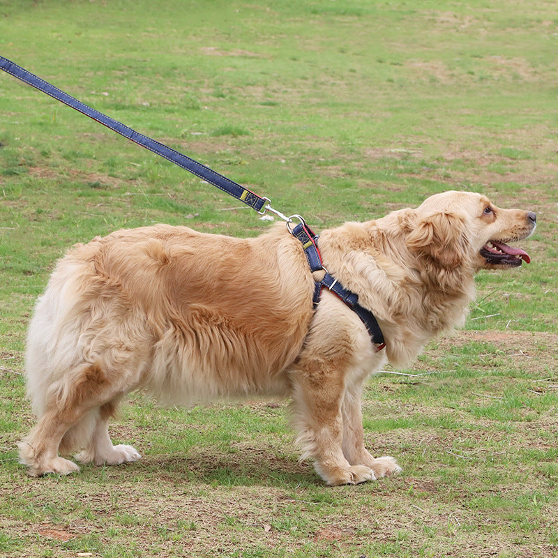Pet Supplies Dog Leash Chest And Back Leash Dog Leash Wear-Resistant Denim Stitched Dog Leash