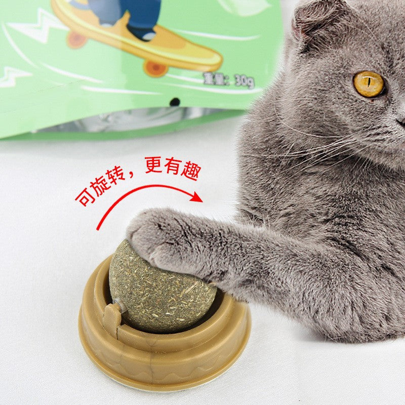 Rotating Cat Mint Ball Polygonum Multiflorum Gall Fruit Ball Cat Molar Toy Self-Hi Cat Snack Catnip