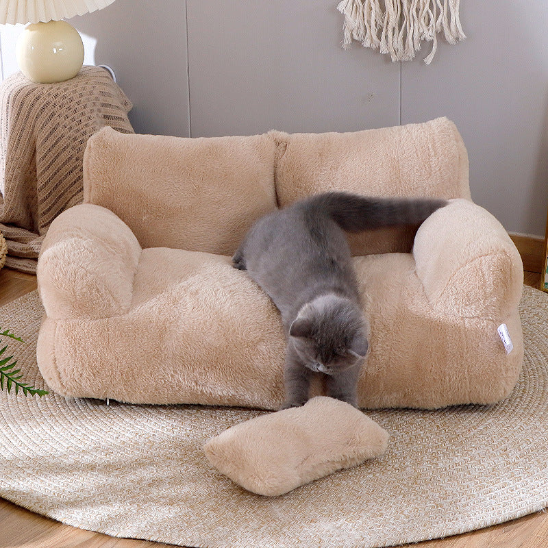 Oversized Lezhizhi Winter Warm Large Pet Cat Sofa Removable And Washable Four-season Pet Nest Cat Nest Cat Supplies
