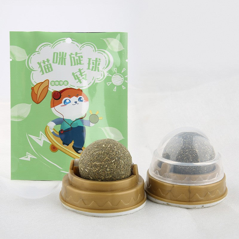 Rotating Cat Mint Ball Polygonum Multiflorum Gall Fruit Ball Cat Molar Toy Self-Hi Cat Snack Catnip