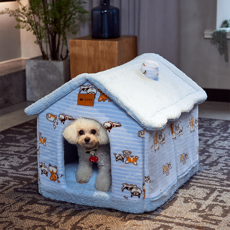 Teddy Kennel Dog House Four Seasons Indoor Kennel Winter Warm Windproof Cat Den Outdoor Winter Small Dog Cold-proof And Frost-proof