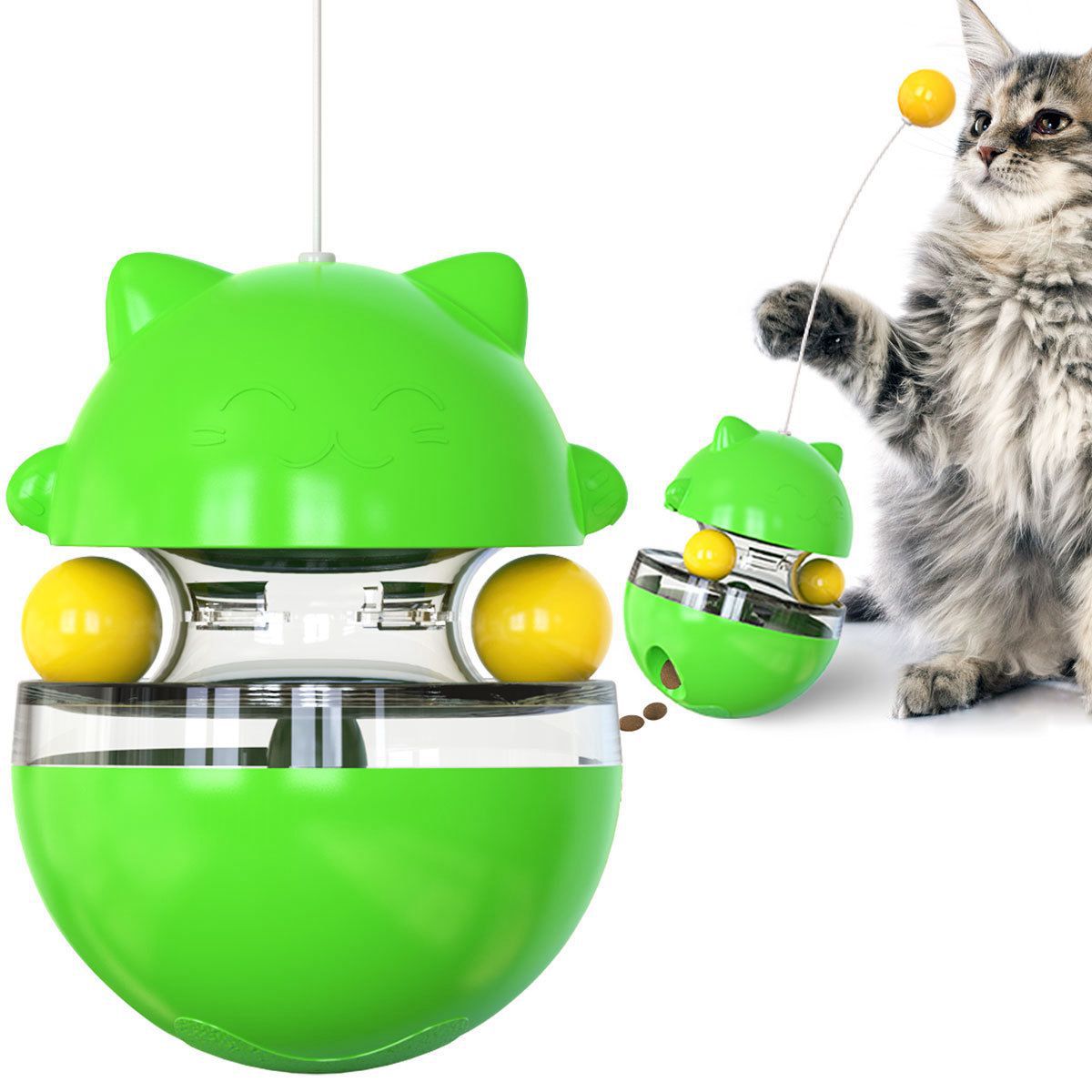 Spot Cat And Dog Track Ball Snack Toy Spilled Food Ball Tumbler Cat Funny Cat Stick