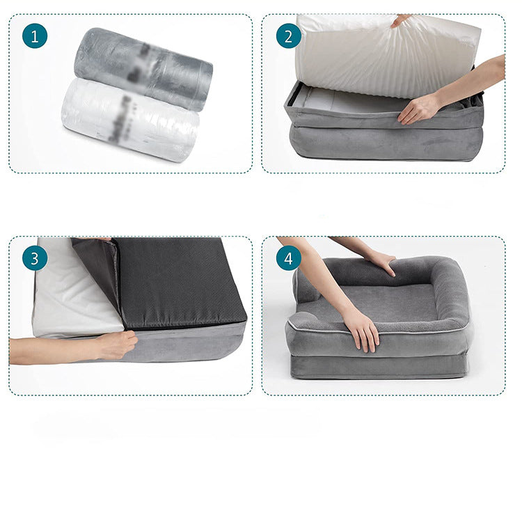 Removable And Washable Pet Sofa Kennel, Cat Kennel, Massage Orthopedic Functional Kennel, Not Easy To Deform, Breathable And Comfortable