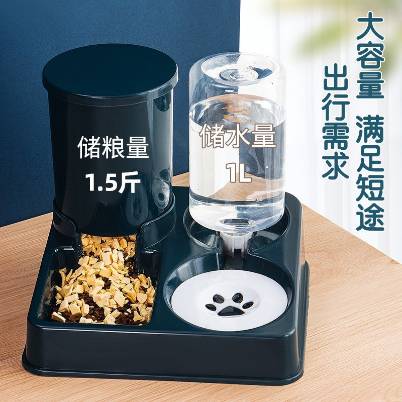 Cat Bowl Double Bowl Automatic Drinking Water Bowl Cat Drinking Bowl Cat Food Dog Bowl Dog Bowl Integrated Feeder Pet Supplies