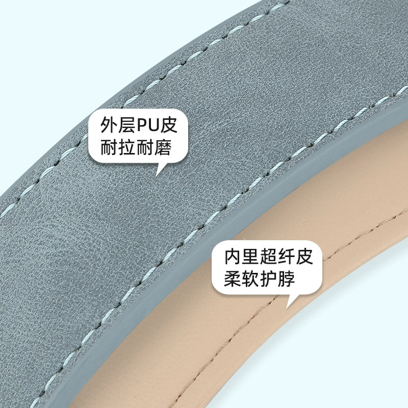 Dog Collar Medium-sized Dog Dog Collar French Dou Kejin Hair Double-layer Leather Dog Collar