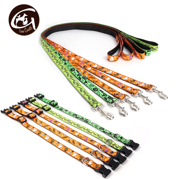 Pet Dog Collar Halloween Spot Pumpkin Bat Hat Halloween Ghost Festival Dog Halloween Dog Collar