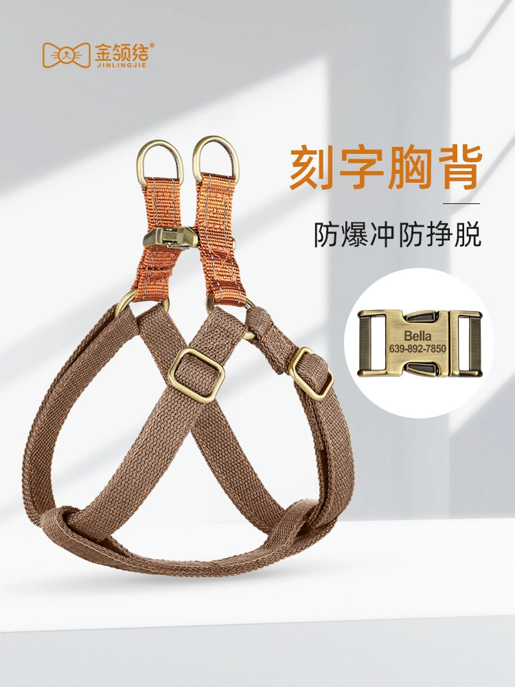 Dog Leash, Dog Chest And Back With Engraving, Anti-lost, Small Dog Teddy Harness, Medium Dog, Corgi Vest Style Dog Leash