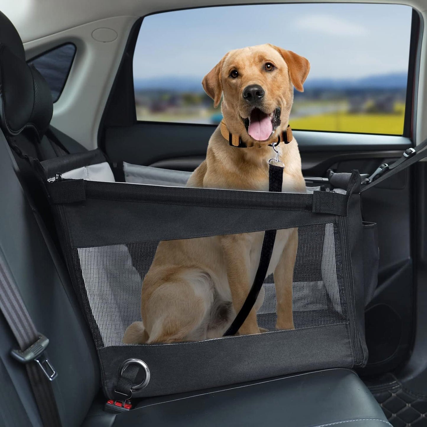 Car Pet Pad Dog Basket Car Travel Dog Pad Rear Half-seat Hammock With Hook Breathable Mesh Folding Kennel