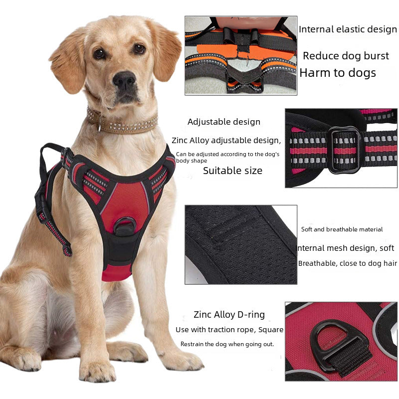 Dog Leash Pet Chest Back Nylon Dog Leash Large Dog Chest Strap Pet Supplies