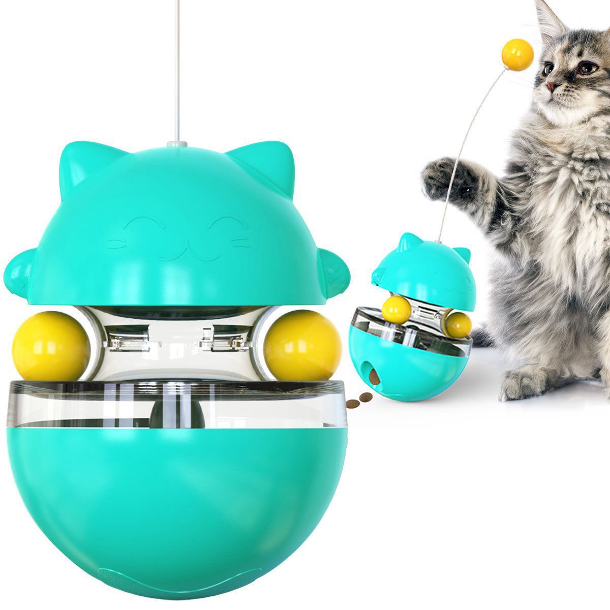 Spot Cat And Dog Track Ball Snack Toy Spilled Food Ball Tumbler Cat Funny Cat Stick