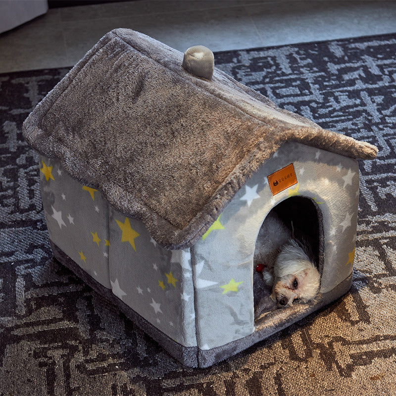 Teddy Kennel Dog House Four Seasons Indoor Kennel Winter Warm Windproof Cat Den Outdoor Winter Small Dog Cold-proof And Frost-proof