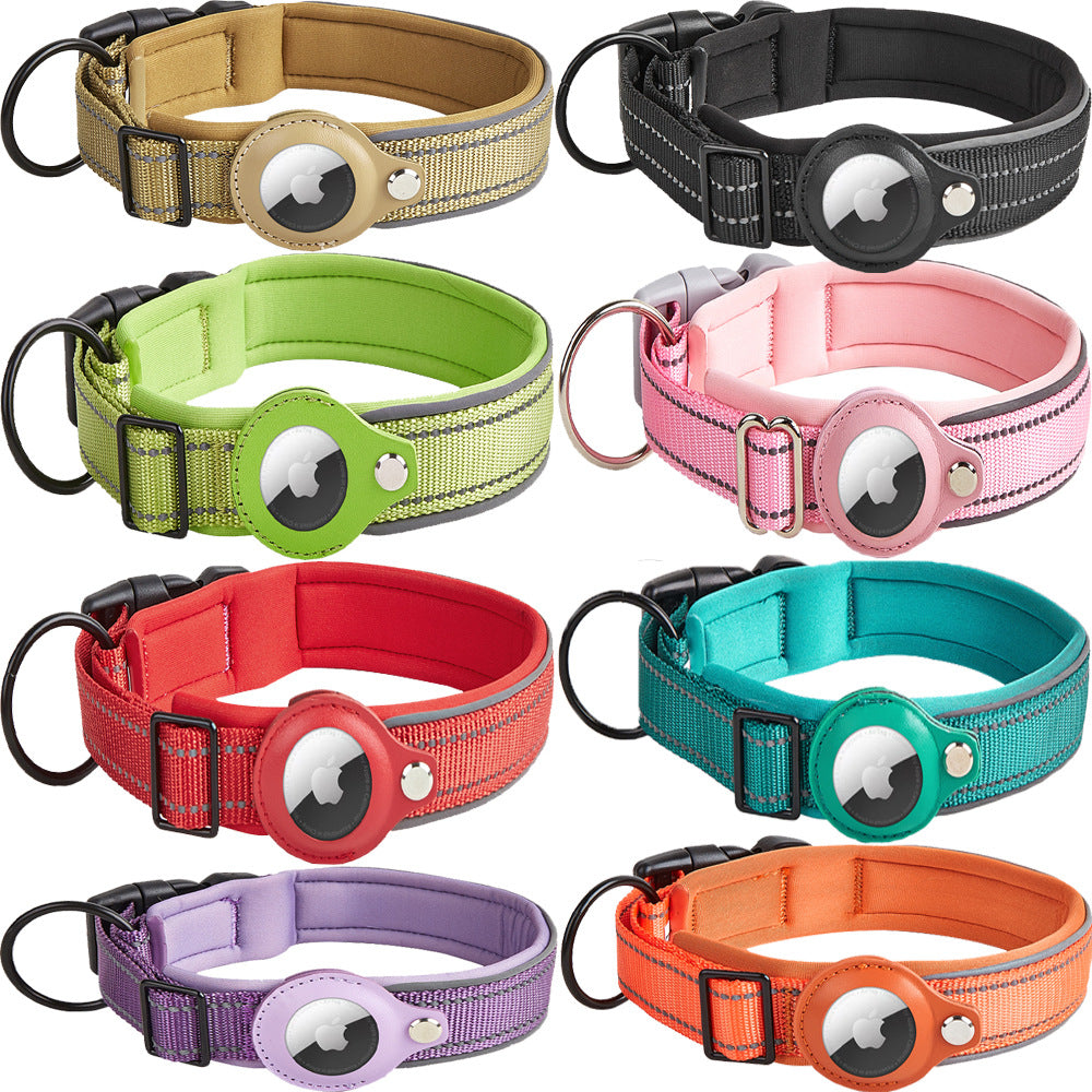 Pet Adjustable Reflective Collar Not Tight Neck Nylon Collar Small And Medium Size Dog Collar Diving Material Bottom Dog Collar