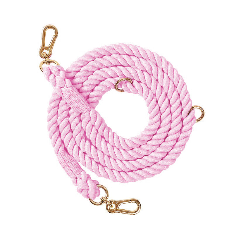 Woven Rainbow Running Dog Leash Multifunctional Dog Leash Double-headed Pet Leash Dog Leash