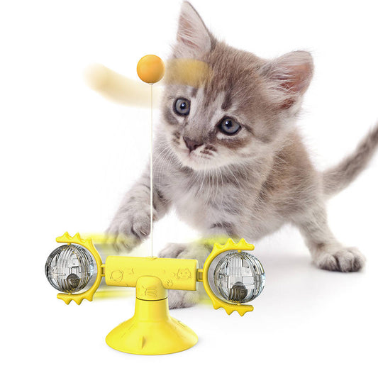 Meow Planet Turn Around Cat Toy Turntable Tease Cat Stick Pet Cat Toy