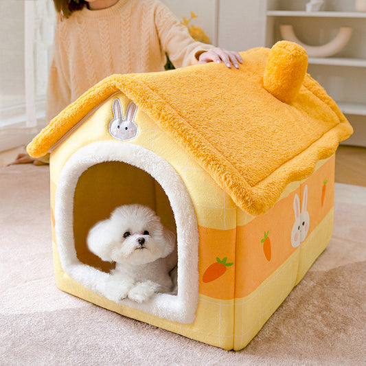 Dog Kennel For Small And Medium-sized Dogs In Spring Warm House Type Dog House Closed Cat Kennel For Four Seasons Universal Removable And Washable Pet Kennel